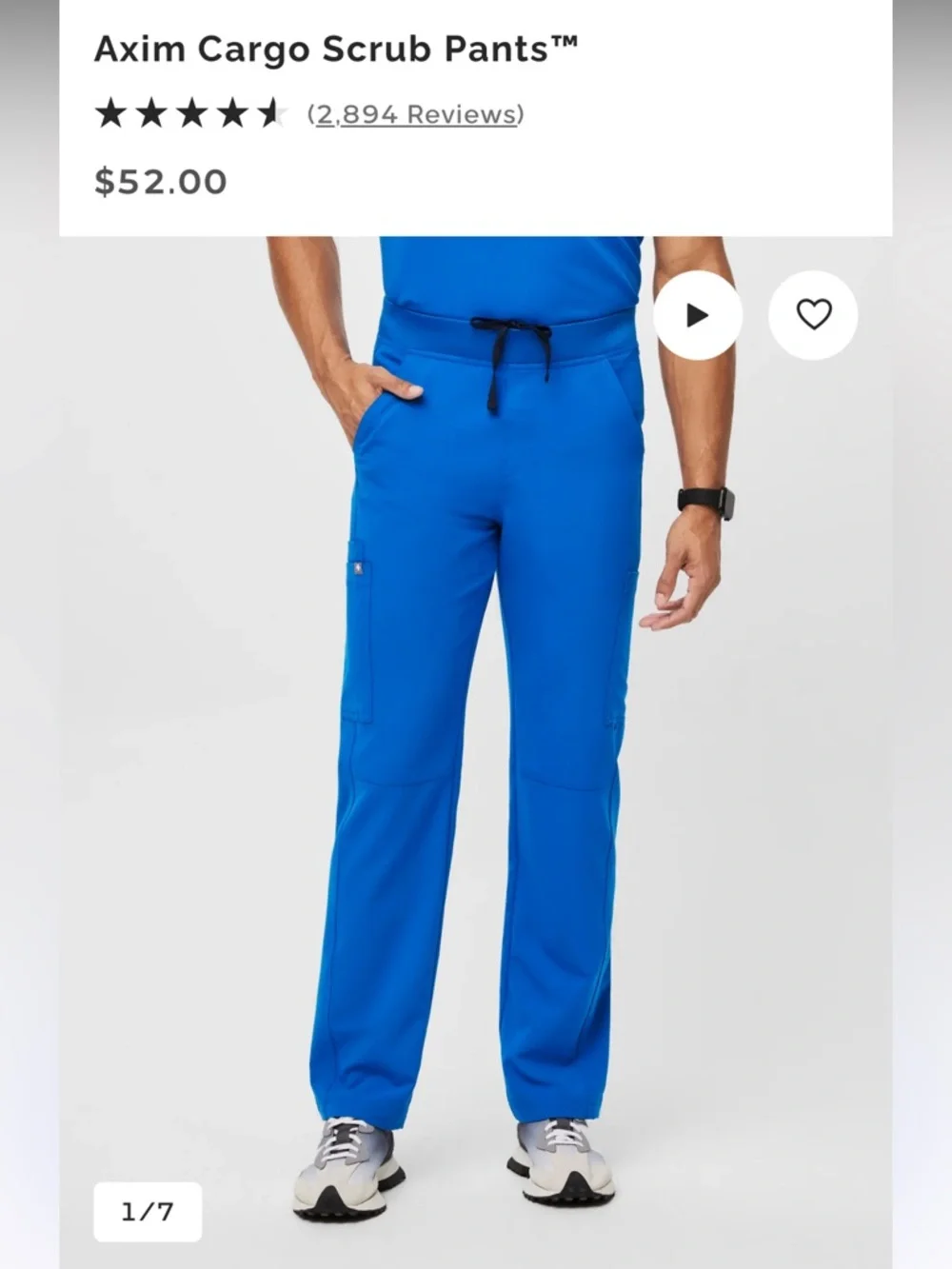 Men’s axim cargo straight leg w/ yellow strings teal fig scrub pants size large